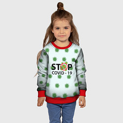 Свитшот детский Stop COVID, цвет: 3D-красный — фото 2