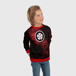 Свитшот детский Черный клевер, цвет: 3D-красный — фото 2