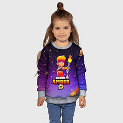 Свитшот детский BRAWL STARS AMBER, цвет: 3D-меланж — фото 2