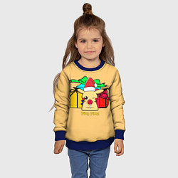 Свитшот детский New Year Pikachu, цвет: 3D-синий — фото 2