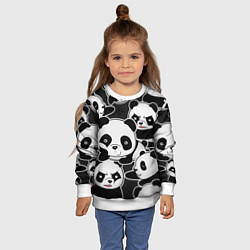 Свитшот детский Смешные панды, цвет: 3D-белый — фото 2