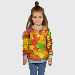 Свитшот детский Осенние листья, цвет: 3D-меланж — фото 2