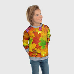 Свитшот детский Осенние листья, цвет: 3D-меланж — фото 2