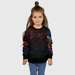 Свитшот детский Абстракция разводы красок, цвет: 3D-черный — фото 2