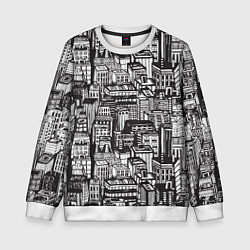 Свитшот детский Бесконечный город, цвет: 3D-белый