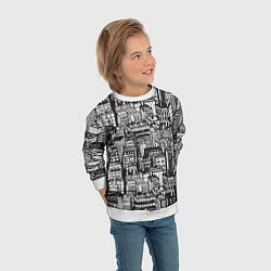 Свитшот детский Бесконечный город, цвет: 3D-белый — фото 2