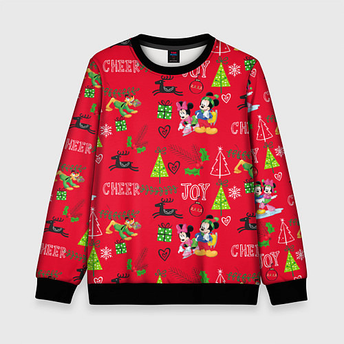 Детский свитшот Mickey & Minnie pattern / 3D-Черный – фото 1