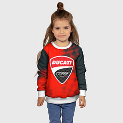 Свитшот детский Ducati Corse logo, цвет: 3D-белый — фото 2