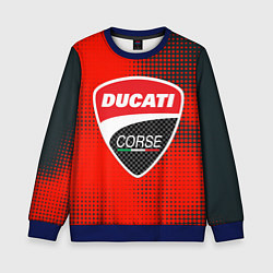 Свитшот детский Ducati Corse logo, цвет: 3D-синий