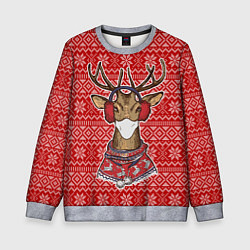Свитшот детский Deer in a medical mask, цвет: 3D-меланж