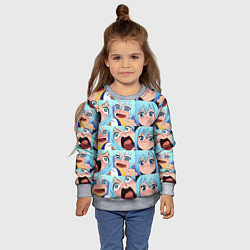 Свитшот детский Аква Коносуба Aqua Konosuba, цвет: 3D-меланж — фото 2
