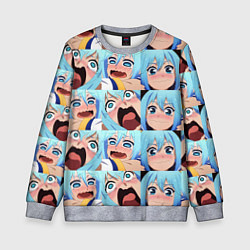 Свитшот детский Аква Коносуба Aqua Konosuba, цвет: 3D-меланж