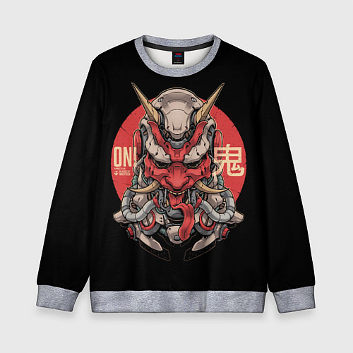 Детский свитшот Cyber Oni Samurai / 3D-Меланж – фото 1