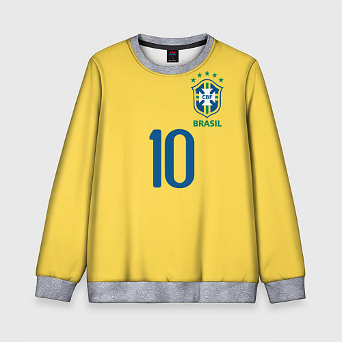 Детский свитшот СБОРНАЯ БРАЗИЛИИ ПЕЛЕ / 3D-Меланж – фото 1