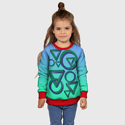 Свитшот детский Иллюзия треугольники и круги, цвет: 3D-красный — фото 2