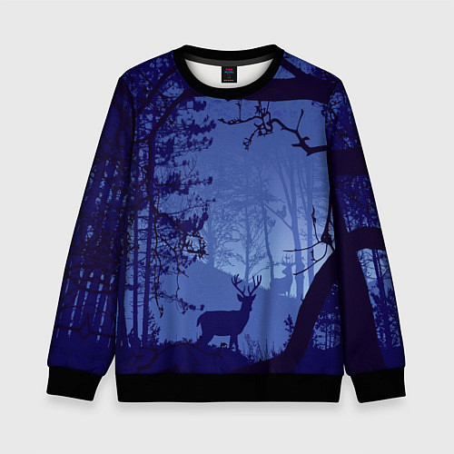 Детский свитшот ЛЕС / 3D-Черный – фото 1
