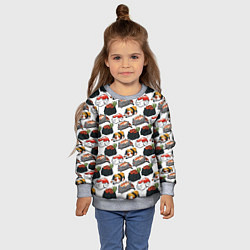 Свитшот детский Котики Суши, цвет: 3D-меланж — фото 2