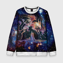 Свитшот детский Дивные звери, цвет: 3D-белый