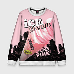 Свитшот детский BLACKPINK ICE CREAM, цвет: 3D-белый