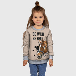 Свитшот детский Be wild be free, цвет: 3D-меланж — фото 2