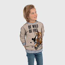 Свитшот детский Be wild be free, цвет: 3D-меланж — фото 2