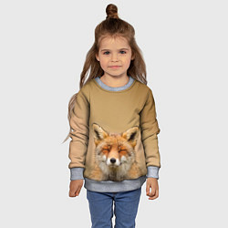 Свитшот детский Милая лисичка, цвет: 3D-меланж — фото 2