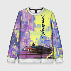 Свитшот детский Cyberpunk 2077, цвет: 3D-белый