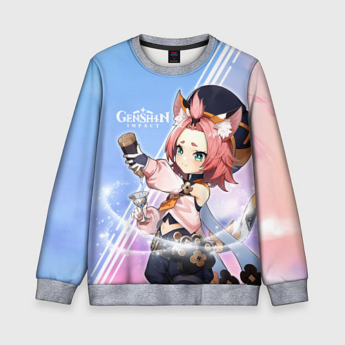 Детский свитшот Genshin Impact / 3D-Меланж – фото 1