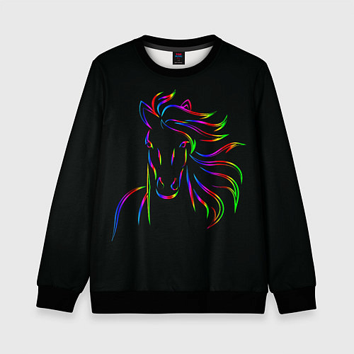 Детский свитшот Лошадка / 3D-Черный – фото 1