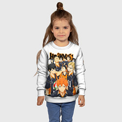 Свитшот детский ВОЛЕЙБОЛ!! HAIKYUU!!, цвет: 3D-белый — фото 2