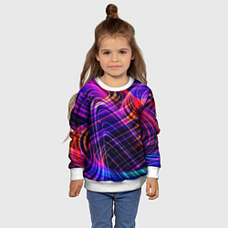 Свитшот детский ЦВЕТНЫЕ ЛИНИИ, цвет: 3D-белый — фото 2