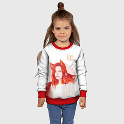 Свитшот детский Девушка-лиса, цвет: 3D-красный — фото 2