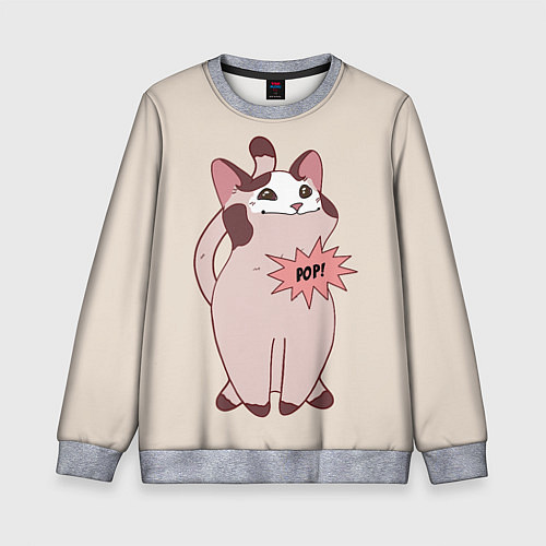 Детский свитшот Pop Cat / 3D-Меланж – фото 1