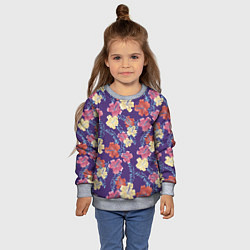 Свитшот детский Весенний узор из цветов, цвет: 3D-меланж — фото 2