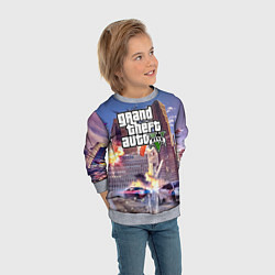 Свитшот детский ЭКШЕН Grand Theft Auto V, цвет: 3D-меланж — фото 2
