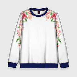 Свитшот детский Цветы, цвет: 3D-синий
