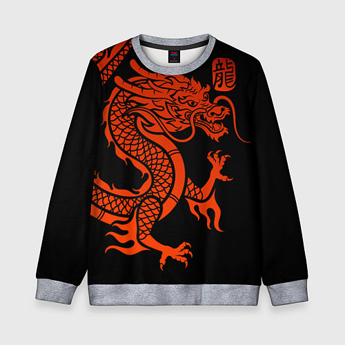 Детский свитшот RED CHINA DRAGON / 3D-Меланж – фото 1