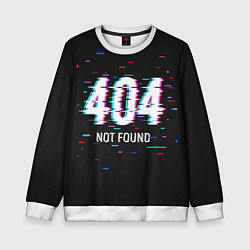 Свитшот детский Глитч 404, цвет: 3D-белый