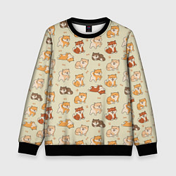 Свитшот детский Шиба-Ину, цвет: 3D-черный