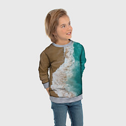 Свитшот детский Пляж beach, цвет: 3D-меланж — фото 2