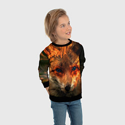Свитшот детский Огненная лиса, цвет: 3D-черный — фото 2