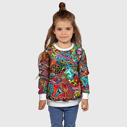 Свитшот детский Яркая абстракция bright abstraction, цвет: 3D-белый — фото 2