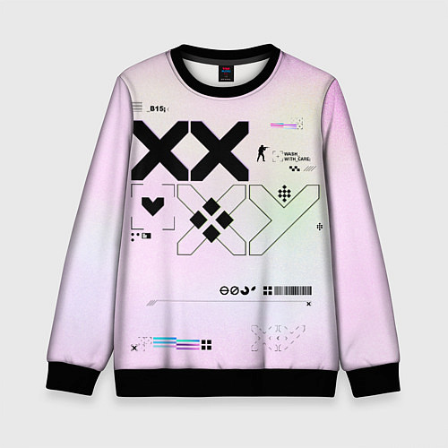 Детский свитшот Printstream style Поток информации Белизна 0 1,Чер / 3D-Черный – фото 1