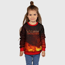 Свитшот детский Valheim огненный лого, цвет: 3D-красный — фото 2
