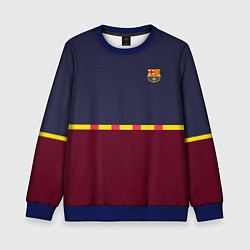 Свитшот детский FC Barcelona Flag and team Logo 202122, цвет: 3D-синий