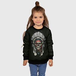 Свитшот детский Indian Skull, цвет: 3D-черный — фото 2