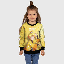 Свитшот детский Zenitsu Agatsuma Kimetsu no Yaiba, цвет: 3D-черный — фото 2