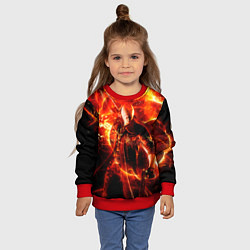 Свитшот детский Данте в огне, цвет: 3D-красный — фото 2