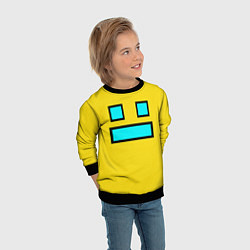 Свитшот детский Geometry Dash: Smile, цвет: 3D-черный — фото 2