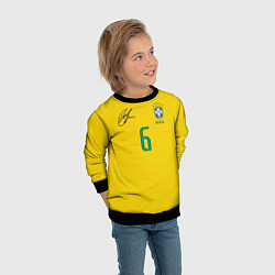 Свитшот детский Р Карлос футболка сборной, цвет: 3D-черный — фото 2